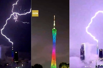 Caught On Cam: Lightning Strikes A Tower In China's Guangzhou City Six Times