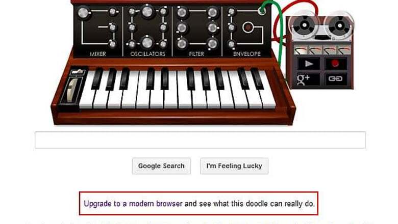 Google using Bob Moog doodle to promote Chrome