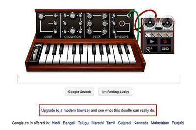 Google using Bob Moog doodle to promote Chrome