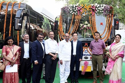 First Made in India e-Buzz K6 Electric Bus Launched by Union Minister Ananth Geete