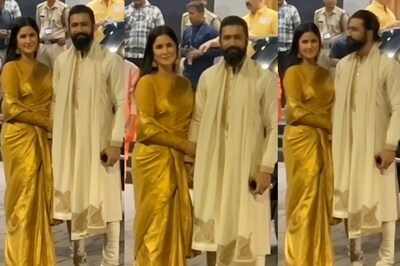 Vicky Kaushal And Katrina Kaif En Route For Ayodhya Ram Mandir Pran Pratishtha Ceremony In Stunning Ethnic Wear, Watch Video