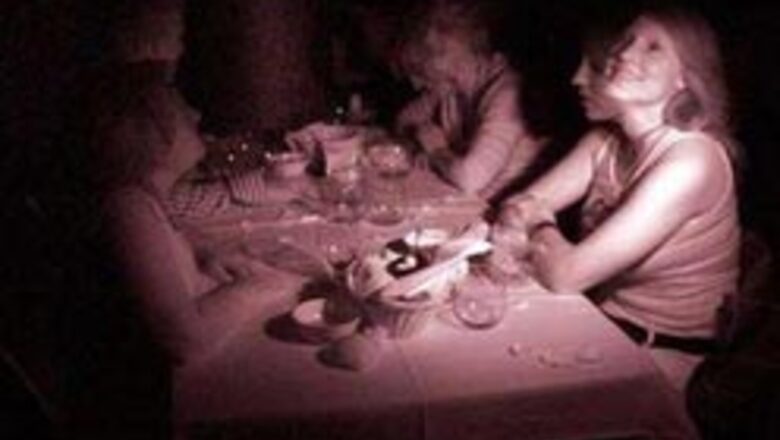 Love's blind in pitch-dark eatery