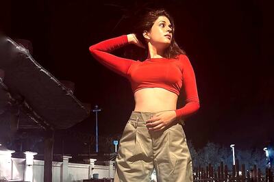 Shraddha Das Keeps It Casually Chic In Red Crop Top And Cargo Pants