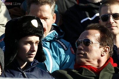 Does Arnold Schwarzenegger think that Miley Cyrus is a bad influence on his son Patrick?
