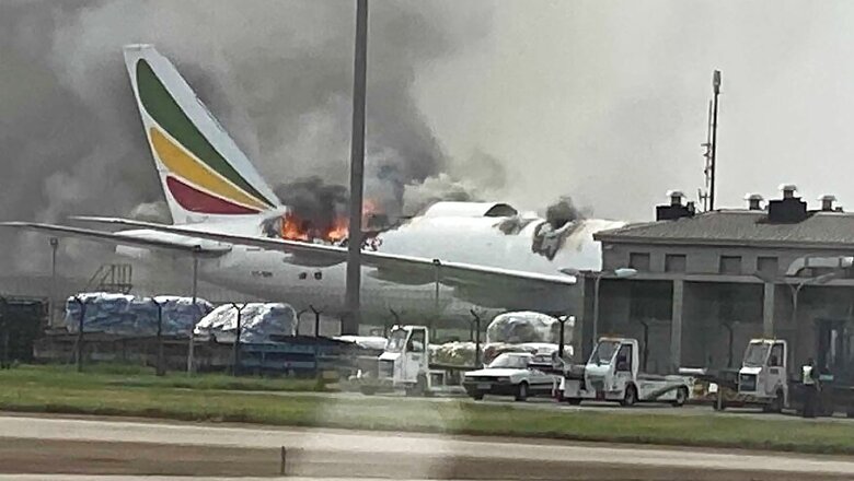 Ethiopian Airline 777F Freighter Aircraft Catches Fire at Shanghai Pudong International Airport