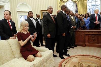 Trump Aide Kneels on White House Sofa With Shoes on, Angers Twitterati