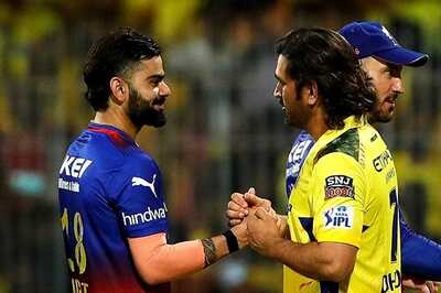 A Blockbuster Picture of MS Dhoni and Virat Kohli from IPL 2024 Opener, Courtesy CSK