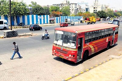 Bangalore: Buses parked in front of houses at night