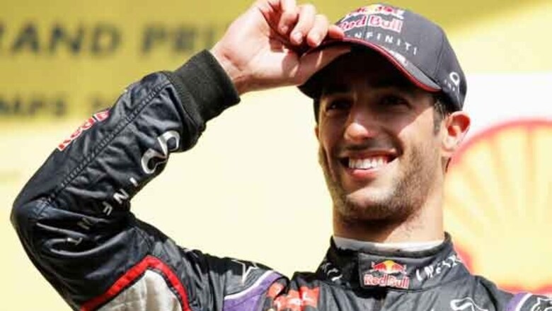 Beaming Ricciardo looms large in Mercedes' mirrors