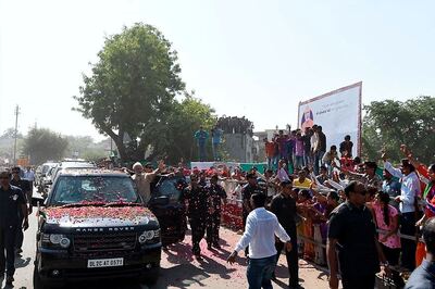 PM Narendra Modi Holds Roadshow in Birthplace Vadnagar