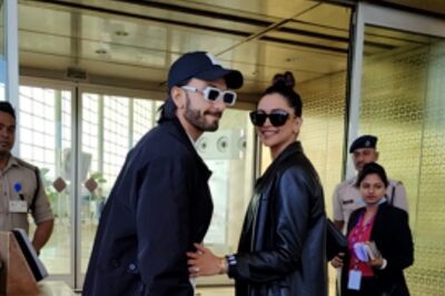 Deepika Padukone, Ranveer Singh Twin in Black As They Walk Hand-in-Hand at Airport; See Pics