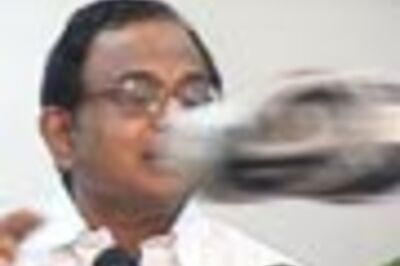 First pics: Shoe hurled at Chidambaram